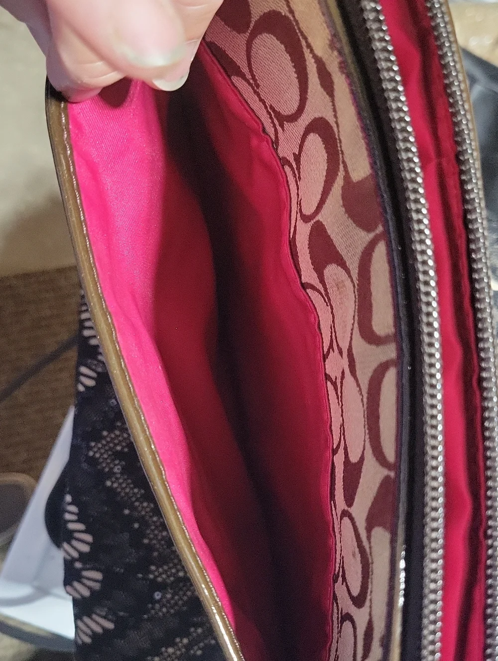 Coach Signature Canvas Brown Laptop Or Clutch / Small Messenger Bag